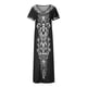 thumbnail image 4 of Vestidos estampados de manga corta dividida con cuello en V casual de verano para mujer Pompotops  ghjkhdj17826, 4 of 8