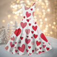 thumbnail image 2 of LWavelet Valentine's 2026 Satin Heart Dress Women, Romantic Rose Print Sleeveless A Line Flowy Party Sundresses White M, 2 of 4