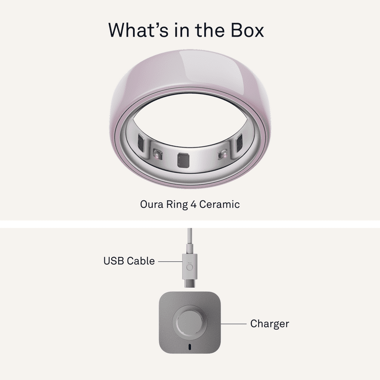 Oura Ring 4 Ceramic, Petal, Size 8, Smart Wearable, Sleep, Fitness
