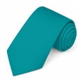 thumbnail image 2 of Jacob Alexander Men's Extra Long Solid Color Tie - Teal, 2 of 8