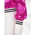 thumbnail image 6 of TiaoBug Kids Girls Sparkly Metallic Hip Hop Dance 2Pcs Outfits Long Sleeve Jacket Flared Pants Dancewear Rose 6, 6 of 7