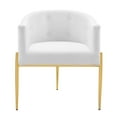 thumbnail image 4 of Modway Savour Tufted Performance Velvet Stainless Steel Accent Chair, White, 4 of 9
