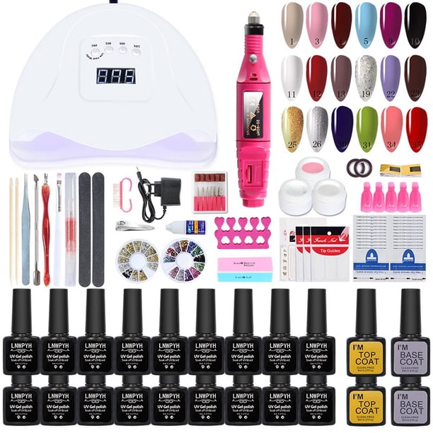 Kit profesional de uñas acrílicas, decoración de uñas, esmalte de Gel, juego de manicura, taladro eléctrico, herramientas para uñas