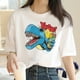 thumbnail image 3 of Camiseta de mujer con estampado de dinosaurio y cerveza, camiseta de manga corta para mujer, ropa de los años 2000, 3 of 5