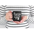 thumbnail image 2 of Sewing Mends the Soul, Fashion Designer & Tailor, Black 11oz Ceramic Mug, 2 of 5