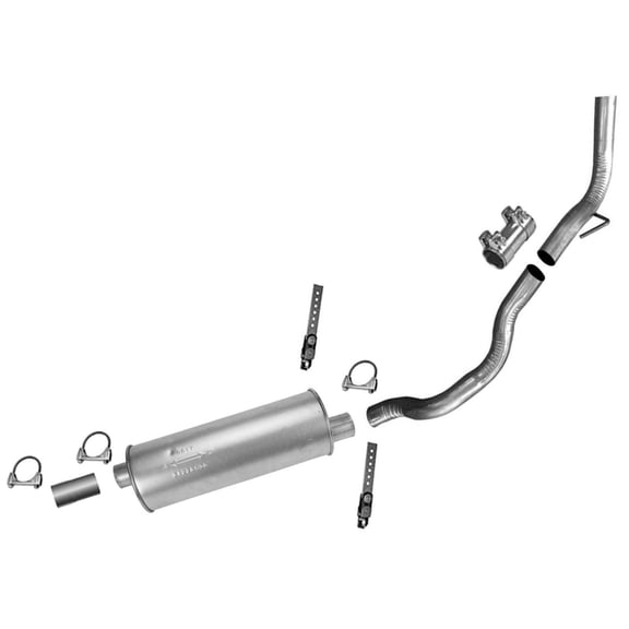 Weld on Economy Rear Muffler & Tail Pipe for 2009-2012 for Dodge for Ram 1500 Pick Up 3.7L
