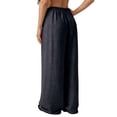 thumbnail image 5 of Minjewel Women's Loose Wide Leg Cotton Linen Pants with Drawstring, No Pocket Casual Trousers for Summer, Beach, and Daily Wear, Lightweight Breathable,Navy,S, 5 of 7