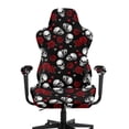 thumbnail image 3 of Whosucclay Skull Rose Print Gaming Chair Covers, Indoor Non-Slip Gaming Chair Seat Cover Soft Easy to Install Office Chairs Covers Stretchable with Armrest Cover, 3 of 8