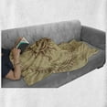 thumbnail image 6 of Vintage Soft Flannel Fleece Throw Blanket, Roman Style Face in Circle Like Radiating Sun Antique Image Artwork, Cozy Plush for Indoor and Outdoor Use, 50" x 60", Pale Brown, by Ambesonne, 6 of 6