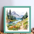 thumbnail image 2 of Kit Punto Cruz Con Paisaje Impreso Hilo Algodón Ecológico Bordado 11CT 45x45cm, 2 of 9