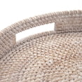 thumbnail image 3 of Bandeja de mesa de café DECRAFTS redonda tejida en ratán blanco (35 cm), 3 of 8
