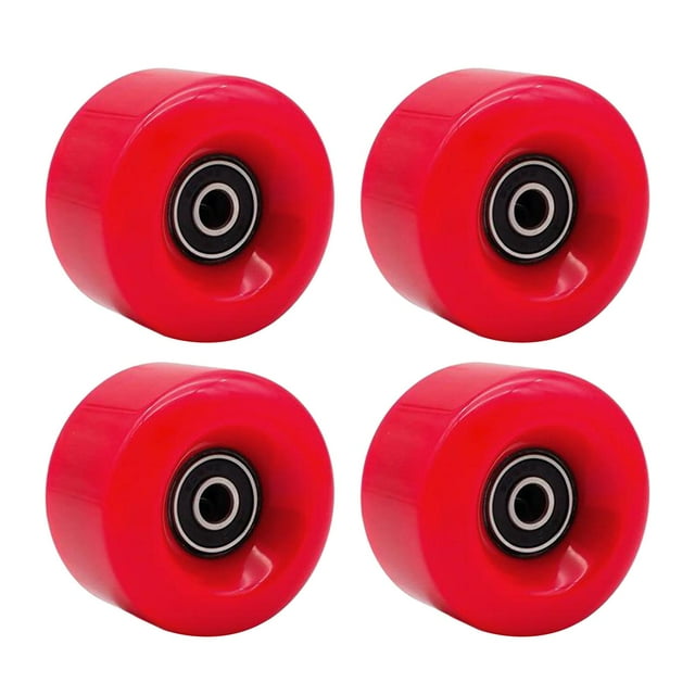 koolsoo 4 Roller Skating Wheels -Resistant Wheels Double - Row Roller Skates Accessories Red