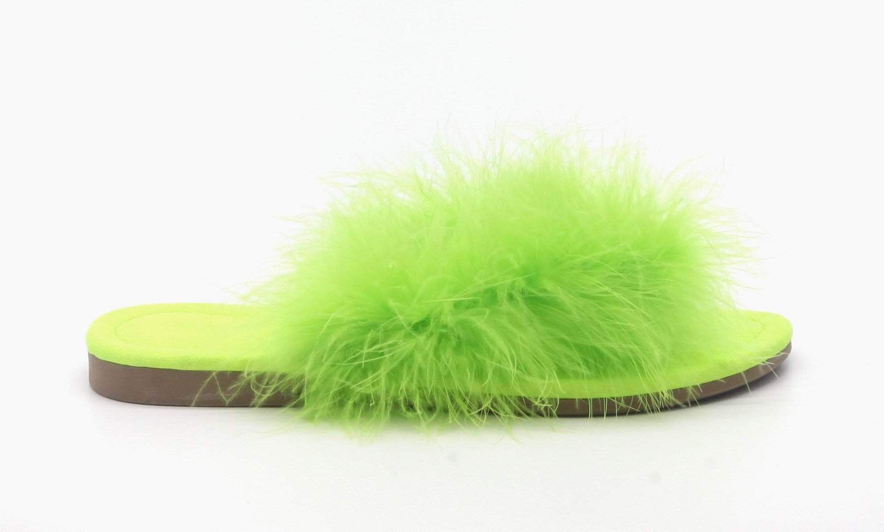 neon green fur slides