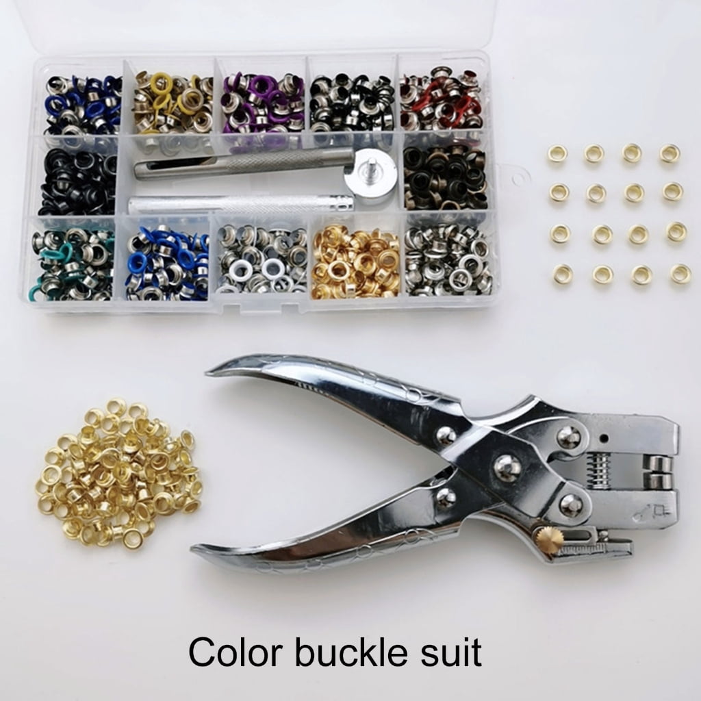 ROCKROK 700x Eyelet Set 12 Colors Eyelet Pliers Set Grommet Tool Set for Fabric