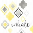 thumbnail image 2 of Gango Home Decor Lovely White & Grey Medalion Patterned "Inhale" & "Exhale" Set; Two 12x12in Art Prints in Brown Frames, 2 of 5