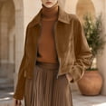 thumbnail image 6 of WAGUTH Vintage Faux Suede Cropped Jackets for Women Long Sleeve Lapel Zip Up Casual Short Jacket Elegant Fall Street Outerwear, 6 of 8