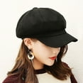 thumbnail image 2 of COCOpeaunt Trend Winter Hats for Women French Style Wool Bakers Boy Hat New Cool Women Baseball Cap Black Visor Hat Berets Autumn Hat, 2 of 6