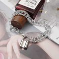 thumbnail image 3 of Hip Hop Lock Anklet Bracelet Silver Lock Pendant Ankle Chain Punk Thick Chain Lock Foot Chain Beach Anklet, 3 of 5