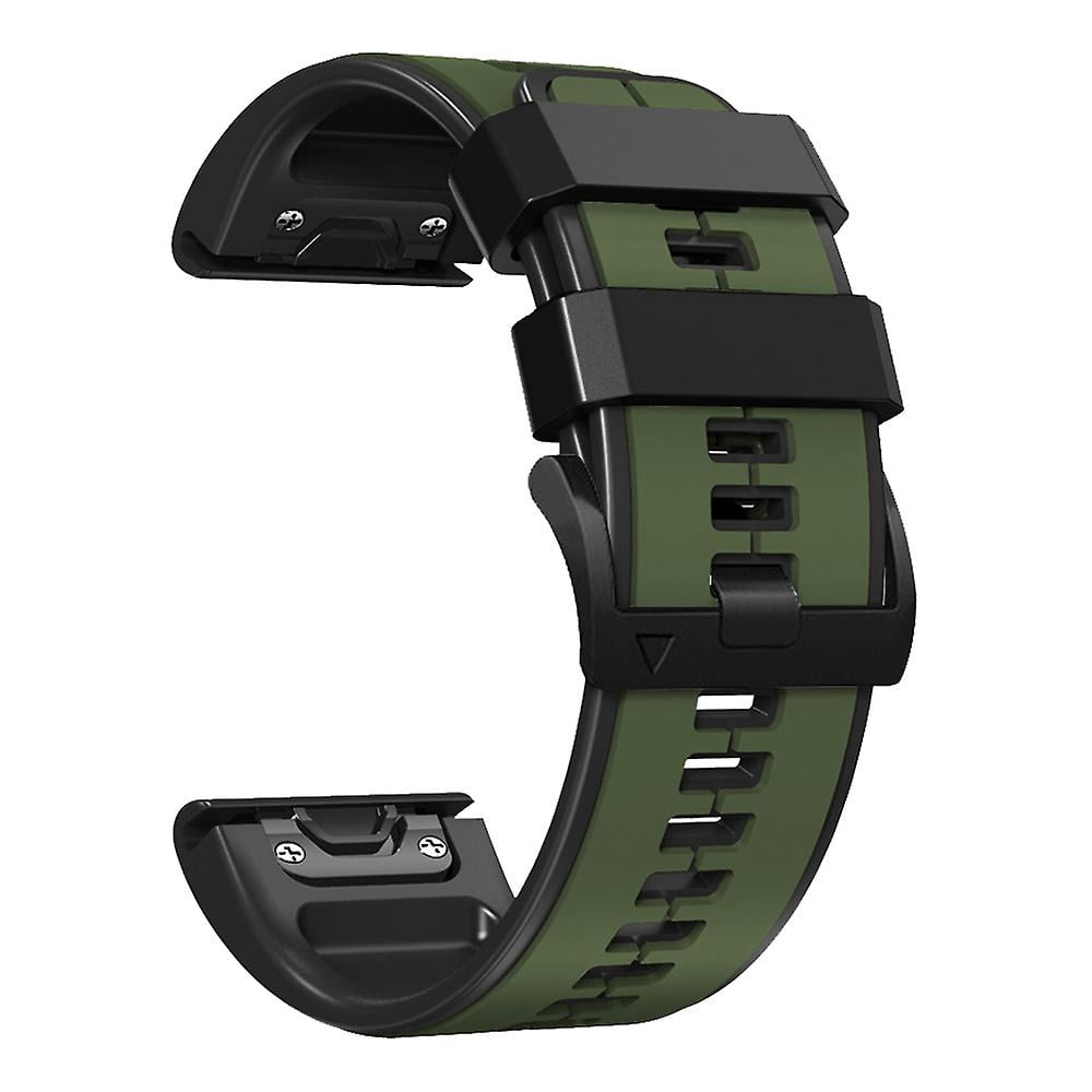 For Garmin Tactix 7 Pro Fenix 7x Fenix 6x Pro Silicone Wrist Strap Replacement Dual Color Smart Watch Band 26mm Charcoal Grey Black Walmart