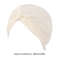 thumbnail image 3 of ZTKJ Muslim Turban Hijabs Caps Turbans Pre-Tied Hats Ruffle Bonnet Pleated Breathable Chemo Wrap Patients Headwear beige, 3 of 6