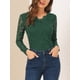 thumbnail image 5 of INSPIRAR CHIC Día de San Valentín Blusa de Encaje Floral de Manga Larga con Escote en V y Detalle de Encaje en el Dobladillo M Verde Oscuro, 5 of 7