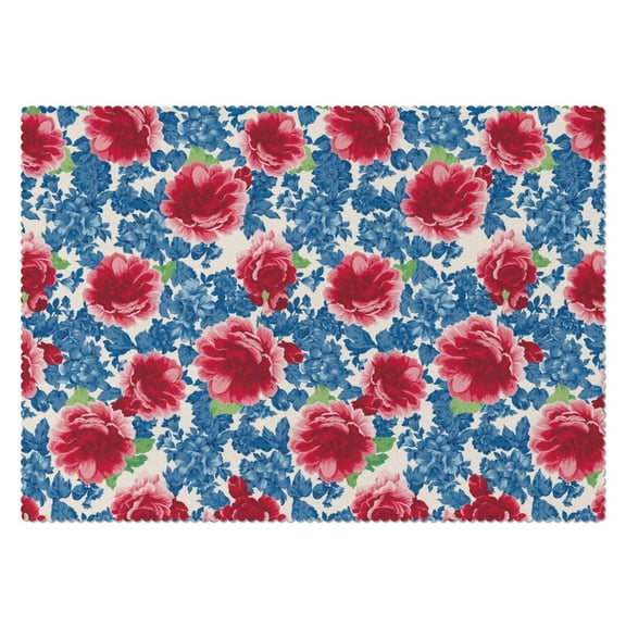 Rectangle Waterproof Pioneer Pink Blue Rose Tablecloth Reusable Washable Weight Fabric Table Covers for Restaurant,Picnic,Indoor and Outdoor Dining 60 Inch X 84 Inch