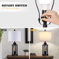 thumbnail image 2 of Cinkeda Modern Table Lamp Set of 2 with USB Ports 3 Way Dimmable Nightlight Industrial Black Bedside Lamps for Bedroom Living Room, 2 of 6