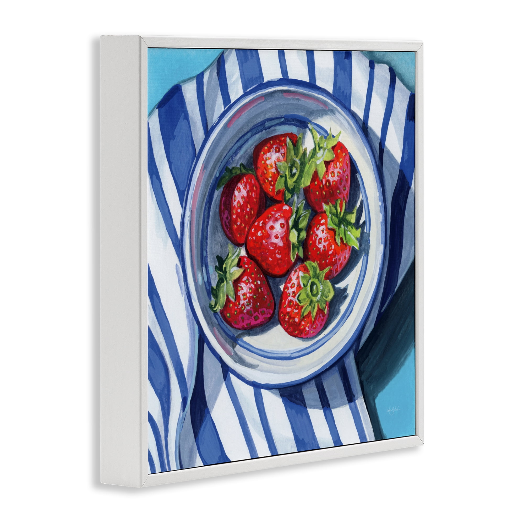 Stupell Industries Fresh Picked Kitchen Strawberries White Framed Giclee Art, design by Kate Jarvik Birch