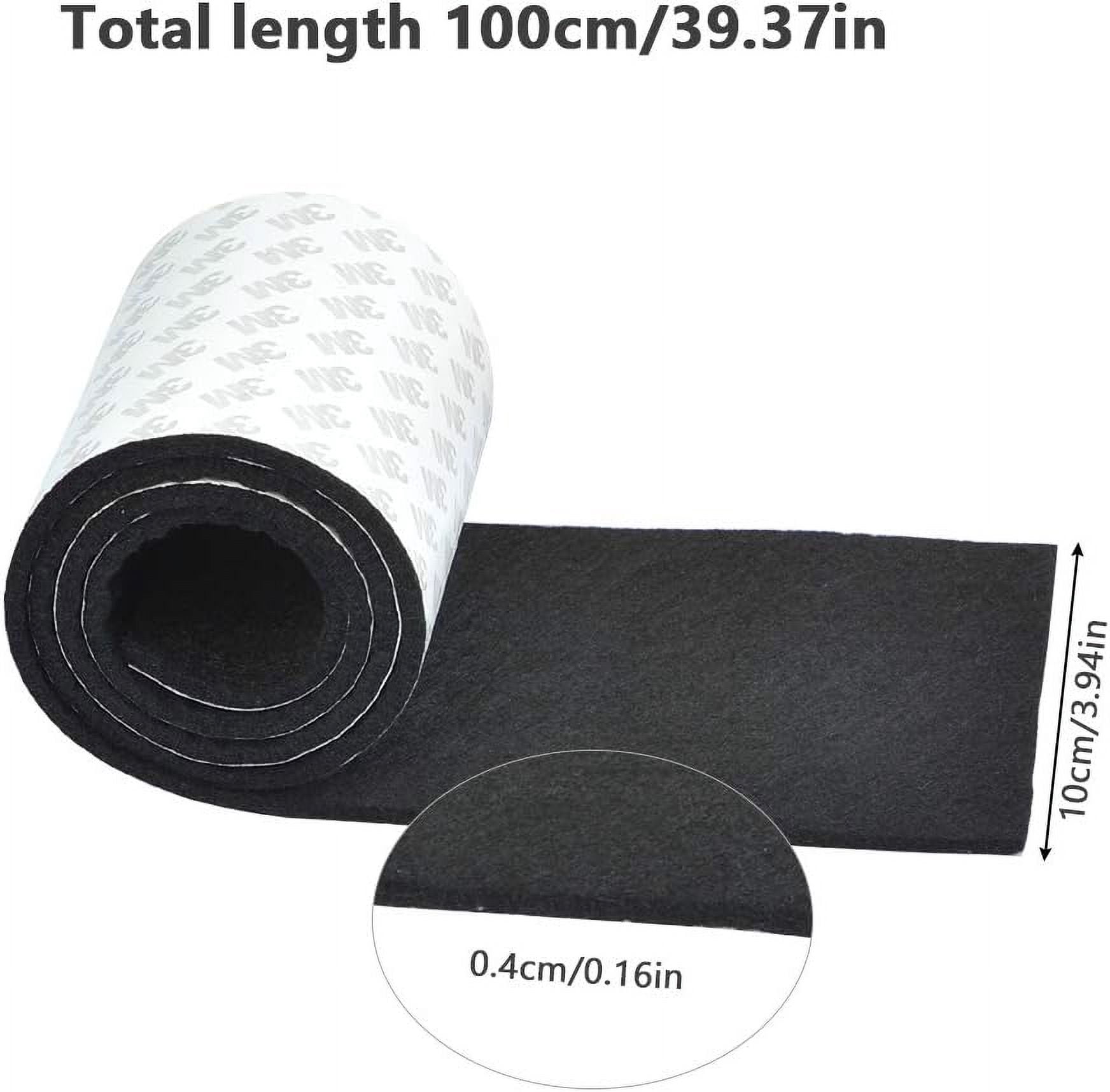 Anti-Slip Heavy Duty Felt Strips, Hook and Loop Fasteners Furniture Pads With 3M Adhesive Backing For Floor Protection, Self-Adhesive, Noise Reduction, Cuttable, 2 Rolls Black