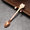 thumbnail image 2 of 304 Stainless Steel Cat Spoon Creative Cartoon Hanging Edge Spoon Cute Coffee Spoon Gold Plated Stirring Spoon, 2 of 9