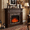 Cherry & 46", variant on Eyisean 42" Electric Fireplace Mantel, 23'' Fireplace Insert Heater, Realistic Stacked Stone Surround & Remote Control, Timer LED Flame, 3 Flame Adjustable, Chimeneas Electric Modern for Living Room