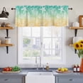 thumbnail image 3 of 2 Pack Marine Life Valance for Window Starfish Shell Coral Gradient Blue Yellow Ocean Kitchen Valance Rod Pocket Short Curtain Topper Decorative Window Treatment for Living Room Bedroom 54"x18", 3 of 9