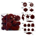 thumbnail image 3 of 28PCS Velvet Christmas Ornaments Set - Flocked Shatterproof Xmas Tree Ball Decorations in Burgundy & Coffee for Home Holiday Party Decor, 3 of 6