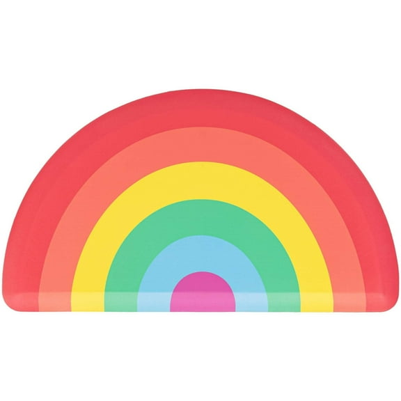 Unique Loom Comfort Mat Collection - Rainbow (1' 8" x 3' Hearth Multi/Light Blue)