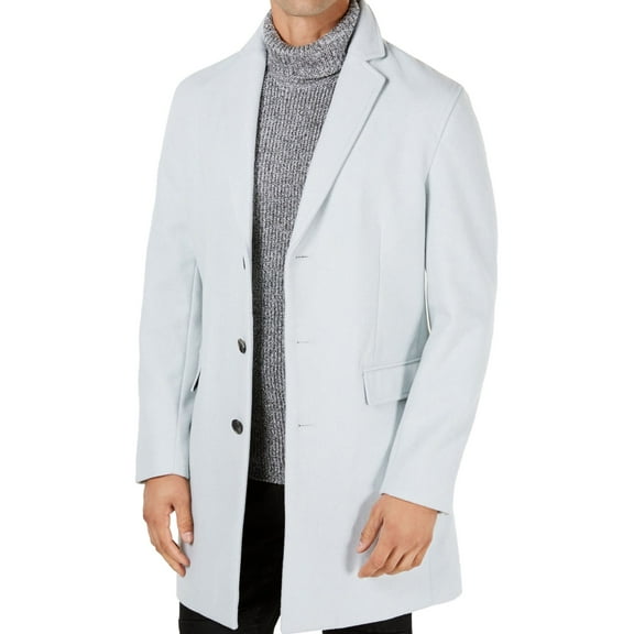 I-N-C Mens Newcastle Top Coat, Blue, Medium