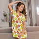 thumbnail image 3 of Fotbe Lemon Orange Bata de Dormir para Mujer con Estampado, Camisón de Algodón de Manga Corta, Ropa de Dormir Casual, 3 of 6
