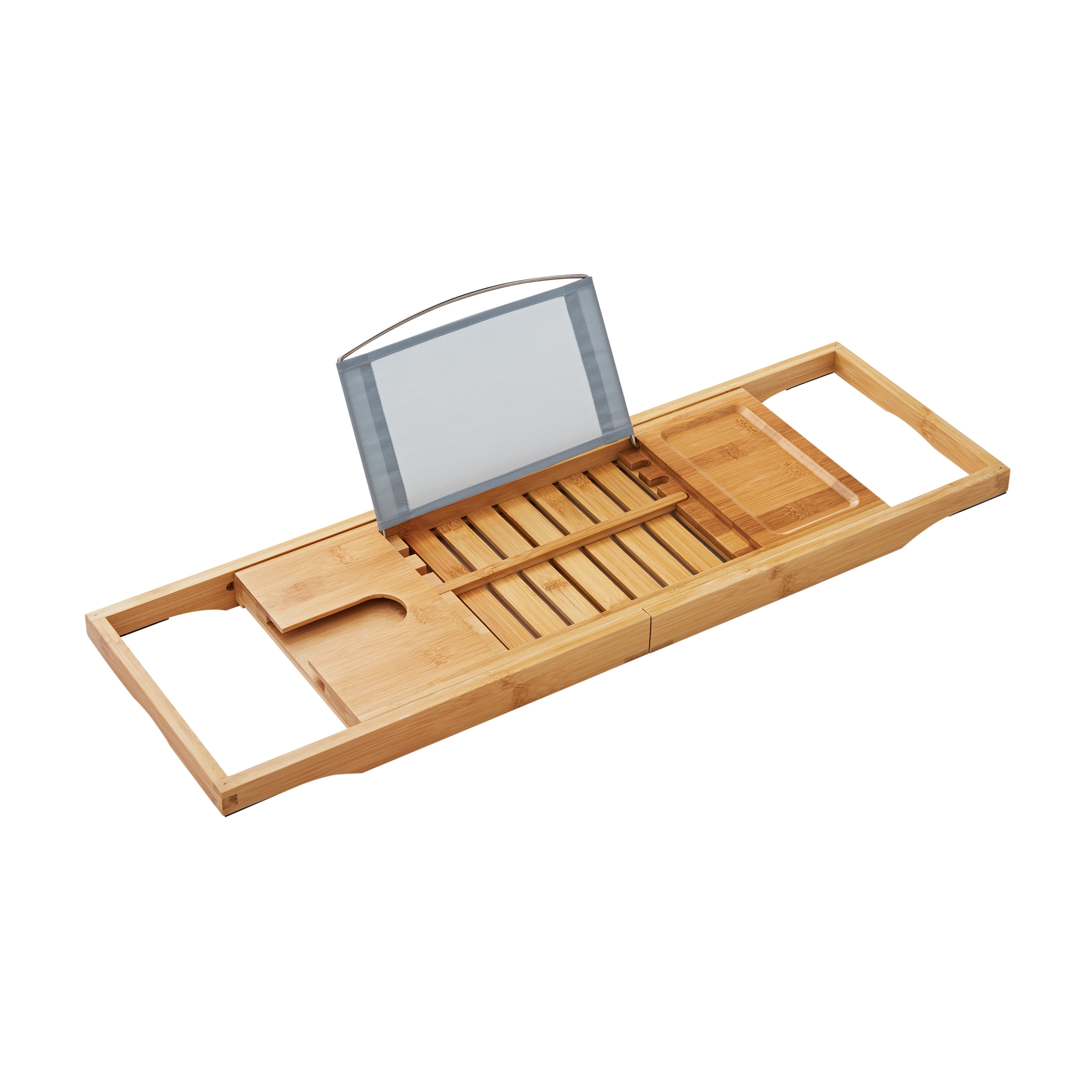 Better Homes & Gardens Bamboo Caddy Tray for Bathtubs with Book/Tablet Prop, Bamboo Finish
