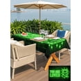 thumbnail image 5 of Outdoor Tablecloth with Umbrella Hole for Patio/Picnic/Party/Camping, Green Video Game Waterproof Table Cloth Rectangle Table Cover Washable, Black Modern Text Graffiti Brick (52"x 70"), 5 of 9