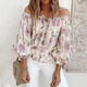 thumbnail image 1 of Puntoco 2024 Tops de verano para mujer, tops gráficos para mujer, cuello de hombro, túnica fluida, blusa suelta de manga corta 3/4, 1 of 4