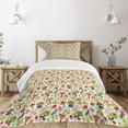 thumbnail image 3 of Ambesonne Mushroom Quilted Bedspread Set 2 Pcs, Ladybird Flower Snail, Twin Size, Multicolor, 3 of 6
