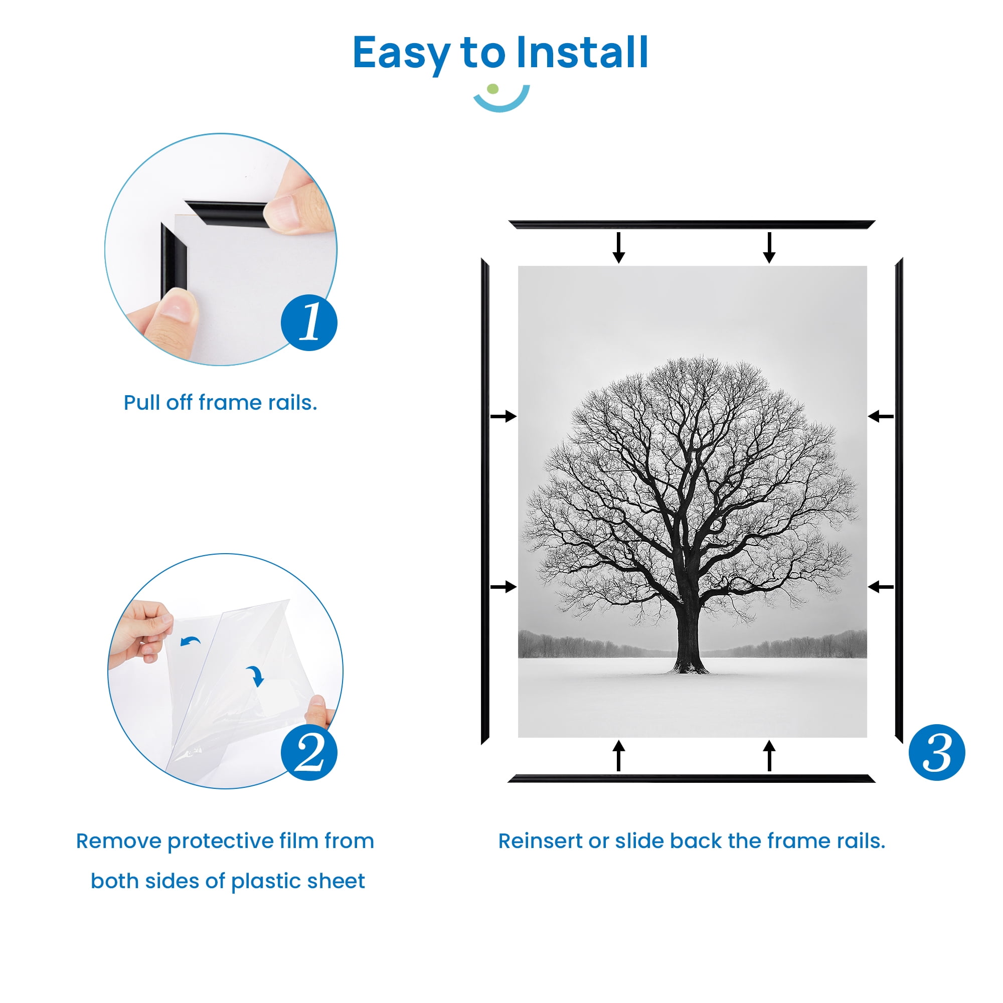 Sindcom 16x24 Poster Frame, Gallery Wall Picture Frame, Black, 1 Pack