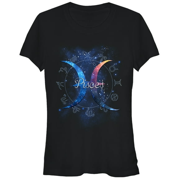 Junior's Lost Gods Pisces Graphic Tee Black Small