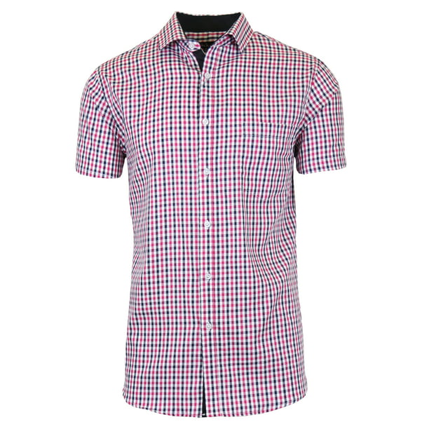 GBH - Mens Short Sleeve Casual Dress Shirts Slim Fit Button Down ...