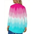 thumbnail image 4 of Abcomgle Plus Size Tops for Women Dressy Summer Going Out Tees Shirt Crew Neck Long Sleeve Tie Dye Print Blouses 4x-5x Casual Tunic Tops,3XL, 4 of 5