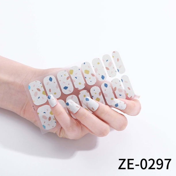 Pegatinas de gel para uñas, pegatinas para decoración de uñas, esmalte de uñas con purpurina, pegatinas autoadhesivas para uñas, pegatinas para uñas
