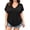 Black, variant on Ziynglg Plus Size Tops for Women V Neck 1/4 Length Sleeve Tops Loose Breathable T-Shirts Solid Color Casual Tops