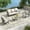 Black-Beige, variant on Vicllax 5-Seater Patio Conversation Set Outdoor Sofa Furniture Set with Coffee Table, Beige