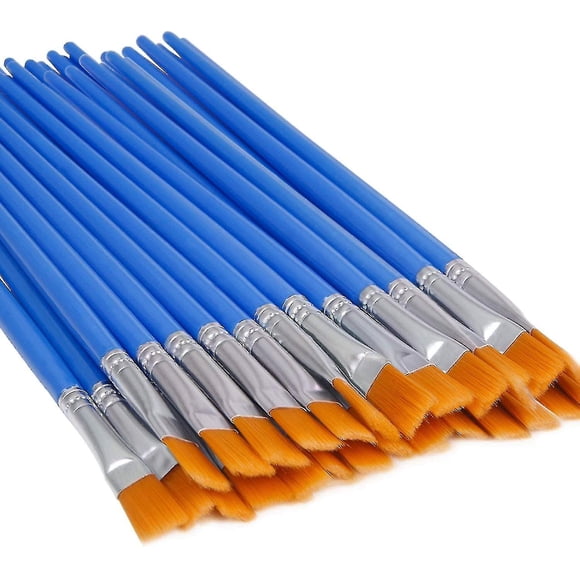 30 Pcs Flat Paint Brushes,small Brush Bulk For Detail Painting