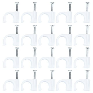 White Round Cable Clips For Wall Mounting Cables 12mm Pack of 10 20 50 100  200