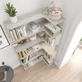 thumbnail image 3 of Leumius 5 Tier Freestanding Bookshelf,Wooden L-Shaped Corner Bookcase with Anti-drop Panel and Anti Tipping Device, Display shelf Open Storage,Light Gray, 3 of 21
